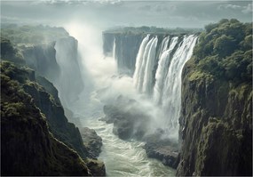 Fotótapéta Vízesés Fák Természet Hálószoba Nappali Tapéta Flizelina 400x280