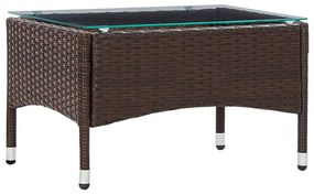 vidaXL barna polyrattan dohányzóasztal 60 x 40 x 36 cm