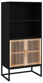fekete szerelt fa magasszekrény 60 x 35 x 125 cm