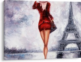 Kép - Nő és az Eiffel-torony (70x50 cm)