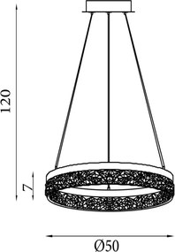 Searchlight 98700-50LT - dimmelhető LED függőlámpa kábelen MADELEJNE LED/25W/230V
