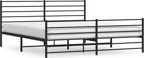 vidaXL fekete fém ágykeret fej- és lábtámlával 183 x 213 cm