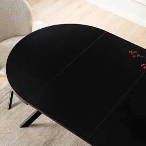 Bővíthető Étkezőasztal Fekete Színben. LUKAS 100-250 cm