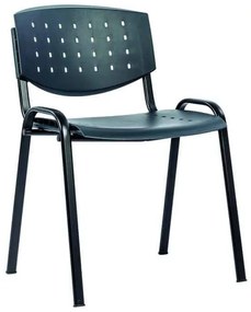 Taurus PN Layer fekete fémvázas szék műanyag ülőlappal és lyukacsos műanyag hátlappal