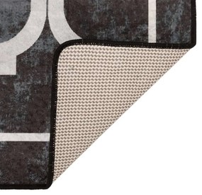 fekete-fehér mosható csúszásgátló szőnyeg 80 x 300 cm
