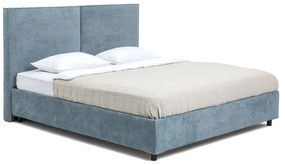 Kék kárpitozott ágyneműtartós franciaágy ágyráccsal 160x200 cm Myra Bold – Bonami Selection