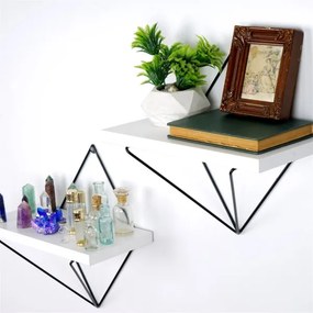 KÉSZLET 2x Fali polc 14x30 cm fehér