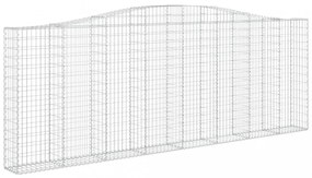 vidaXL 4 db íves horganyzott vas gabion kosár 400x30x140/160 cm