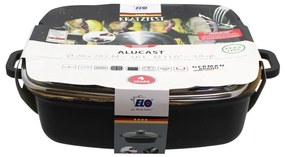 Elo 19658 Sütőedény üvegfedővel és aromásfogantyúval Alucast 28 x 28 cm