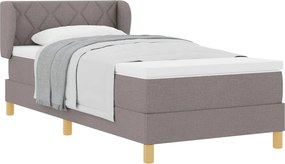vidaXL Boxrugós ágy matracmal fejtámlával Tópszínű 100 x 200 cm szövet