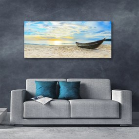 Vászonkép falra Boat Beach Sea 140x70 cm