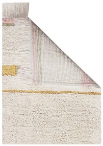Rózsaszín-krémszínű mosható kézi szövésű pamut szőnyeg 90x130 cm Lanes Vintage Nude – Lorena Canals