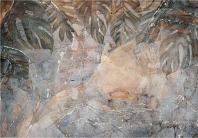 Fotótapéta Levelek Beton utánzat Retro 312x219