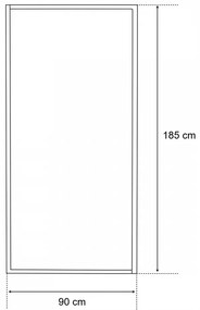 Zuhanyfal 90x185 cm