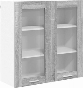 vidaXL Függő szekrény tárolóval Szürke Sonoma 80 x 31 x 80 cm Faanyag