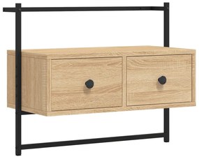 sonoma tölgy szerelt fa fali TV szekrény 60,5x30x51 cm