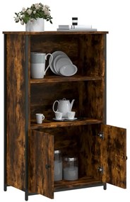 füstös tölgy színű szerelt fa magasszekrény 62 x 32 x 103,5 cm