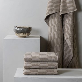 Bézs pamut törölköző szett 2 db-os 35x55 cm Geo – Mette Ditmer Denmark