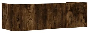 füstölt tölgy színű szerelt fa fali polc 100 x 35 x 30,5 cm