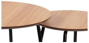 Natúr színű kerek dohányzóasztal szett 2 db-os ø 55 cm Luke – Bonami Essentials