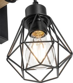 Okos fali lámpa fekete fa kivitelben, WiFi A60-nal - Chon