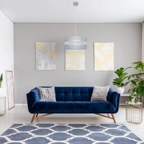 Csillár zsinóron HELEN 1xE27/15W/230V á. 40 cm szürke/ezüst