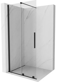 Mexen Velar, nyílásba tolóajtó Walk-In típusú 85 cm, 8 mm átlátszó üveg, fekete matt, 871-085-000-03-70
