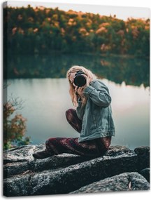 Vászonkép Emberek Nő fényképezőgéppel 30x40 cm