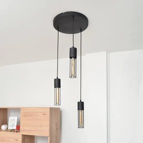 Csillár zsinóron MELODY 3xE27/15W/230V fekete