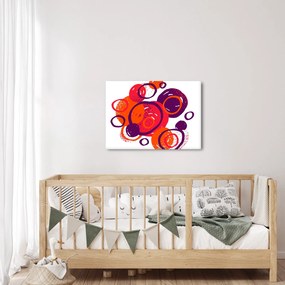 Kép - Motívum körökkel meleg színekben (70x50 cm)