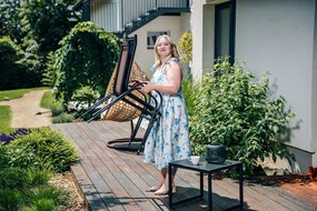 AKCIÓ Kerti székek TAVERNO szett 2 db szürke/fekete II. osztály