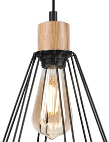 Brilagi - Csillár zsinóron WOODY BASKET 1xE27/60W/230V tölgy