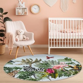 Mosható gyerek szőnyeg ø120 cm Jungle – Mila Home