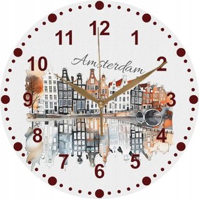 Dekoratív falióra full print Hollandia Amsterdam 35 cm