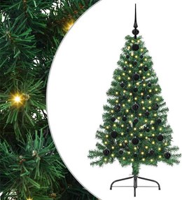 vidaXL Mesterséges, előre világított karácsonyi fa Zöld 120 cm PVC