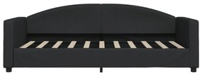 fekete kihúzható szövet heverő 90 x 190 cm