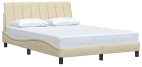 krémszínű szövet ágykeret matrac nélkül Hanko 140 x 190 cm