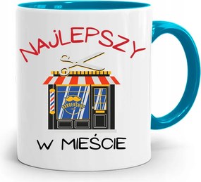 Kék Bögre Fodrásznak A Legjobb A Városban fényképes nyomattal