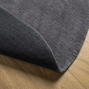 HUARTE antracit rövid szálú puha és mosható szőnyeg Ø 80 cm
