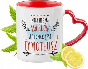 Timóteusnak Piros bögre szív alakú füllel Ajándék