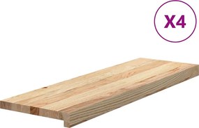 vidaXL 4 db tömör tölgyfa lépcsőfokok kezeletlen 80x30x2 cm