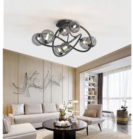 Wofi 9014-805 - LED Felületre szerelhető csillár NANCY 8xG9/3,5W/230V fekete/króm