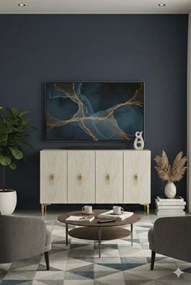 Salkım 120 - White, Travertine, Gold