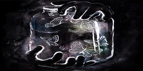 Fotótapéta üvegfalra Pillangók befőttes üvegben 140x70