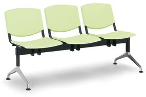 Design műanyag pad, 3 üléses, zöld
