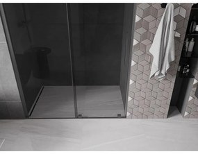 Mexen Velar, tolózuhanyajtó nyitáshoz 130 cm, 8 mm szürke üveg, polírozott grafit, 871-130-000-41-95