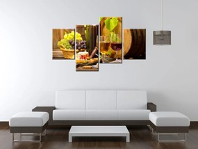Gario Vászonkép Vörös és fehér bor - 4 részes Méret: 120 x 70 cm