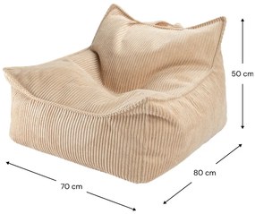 Világosbarna kordbársony gyerek babzsákfotel Chair – Wigiwama