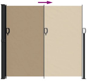 tópszínű behúzható oldalsó napellenző 180 x 600 cm