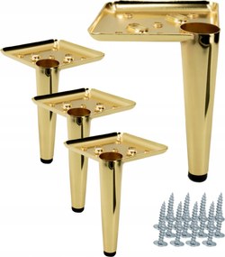 Szett 4 db bútorláb Tű arany króm, magasság 13 cm